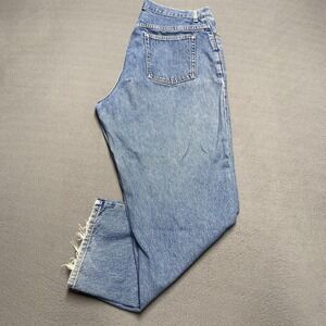 L.L.Bean Jeans‎ Mens 34x30 Blue Denim Original Fit Relaxed Straight Frayed Hem